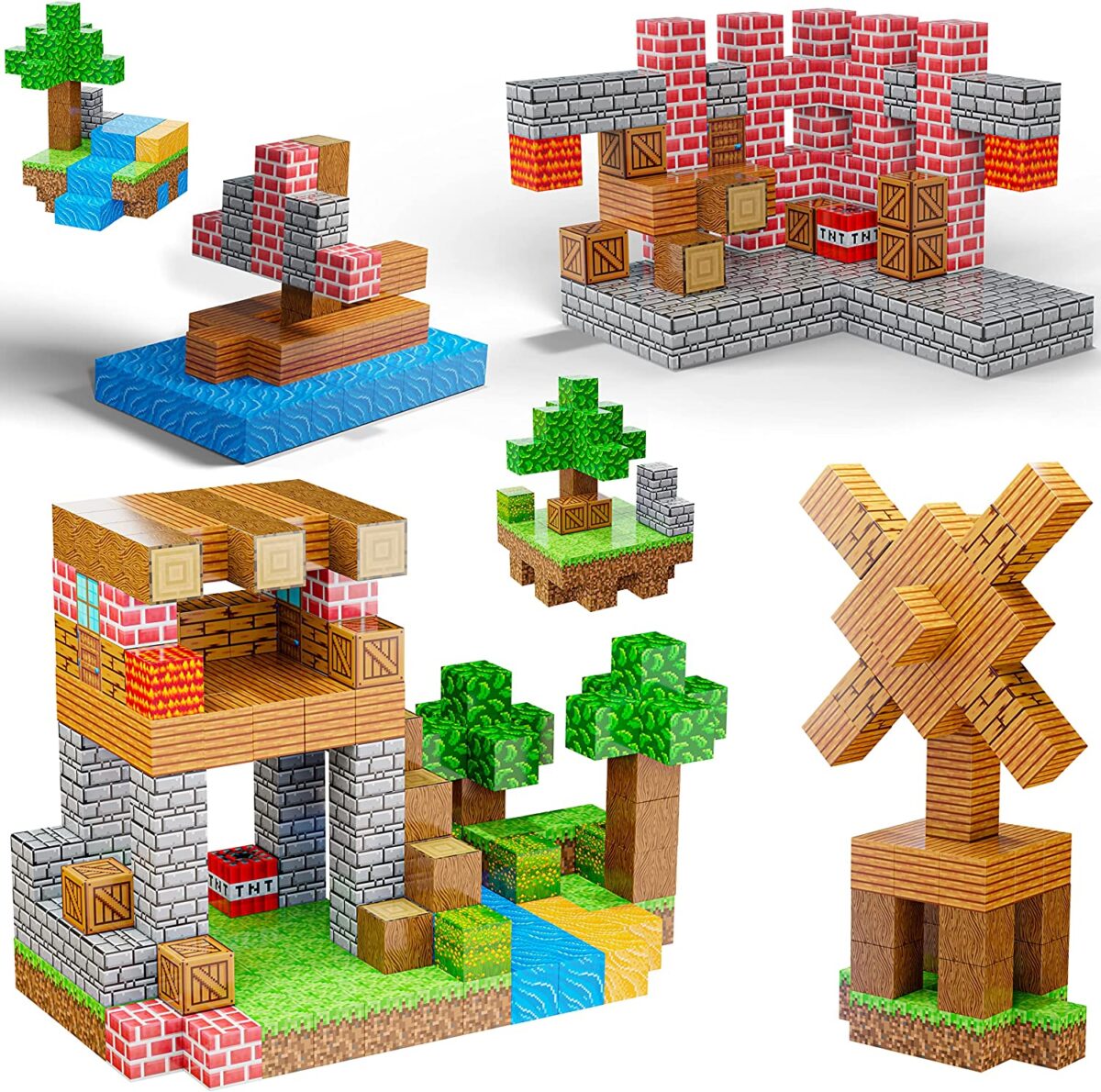 100 Pixel Cubes World Pack Magnetic Building Blocks – BrainSpark