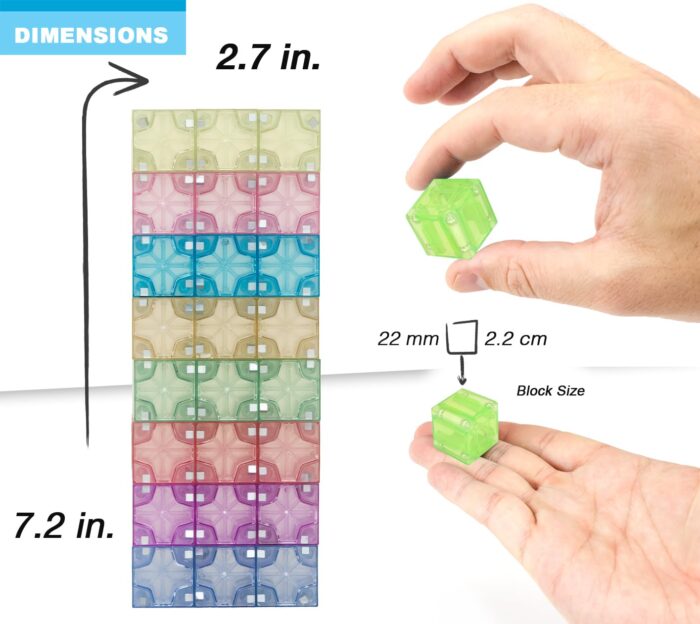 BrainSpark Pastel Translucent DigitBlocks 48PCS Magnetic Building Blocks - Image 4
