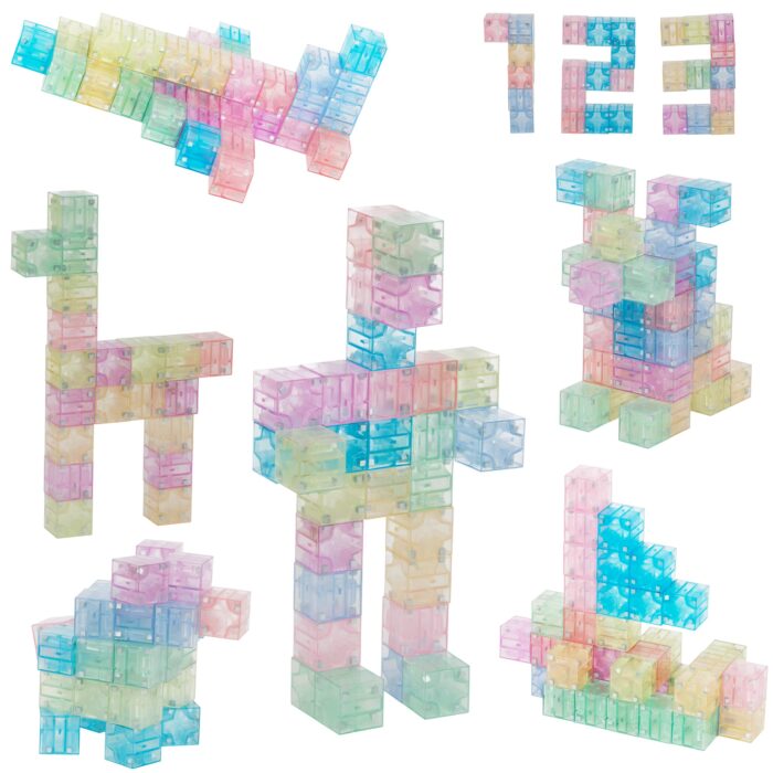 BrainSpark Pastel Translucent DigitBlocks 48PCS Magnetic Building Blocks
